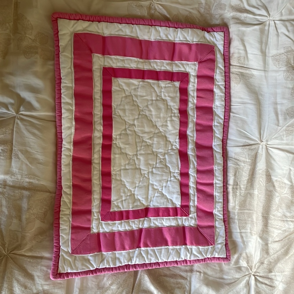 COPY - Pottery Barn Kids hot pink Harper toddler quilt & pillow sham - Picture 2 of 7
